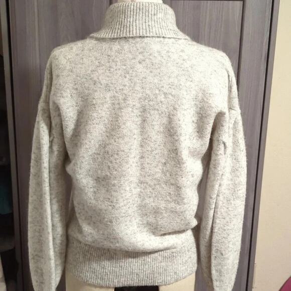 Madewell Vinson Shawl-Collar Pullover Sweater Light Gray Small - Picture 2 of 5